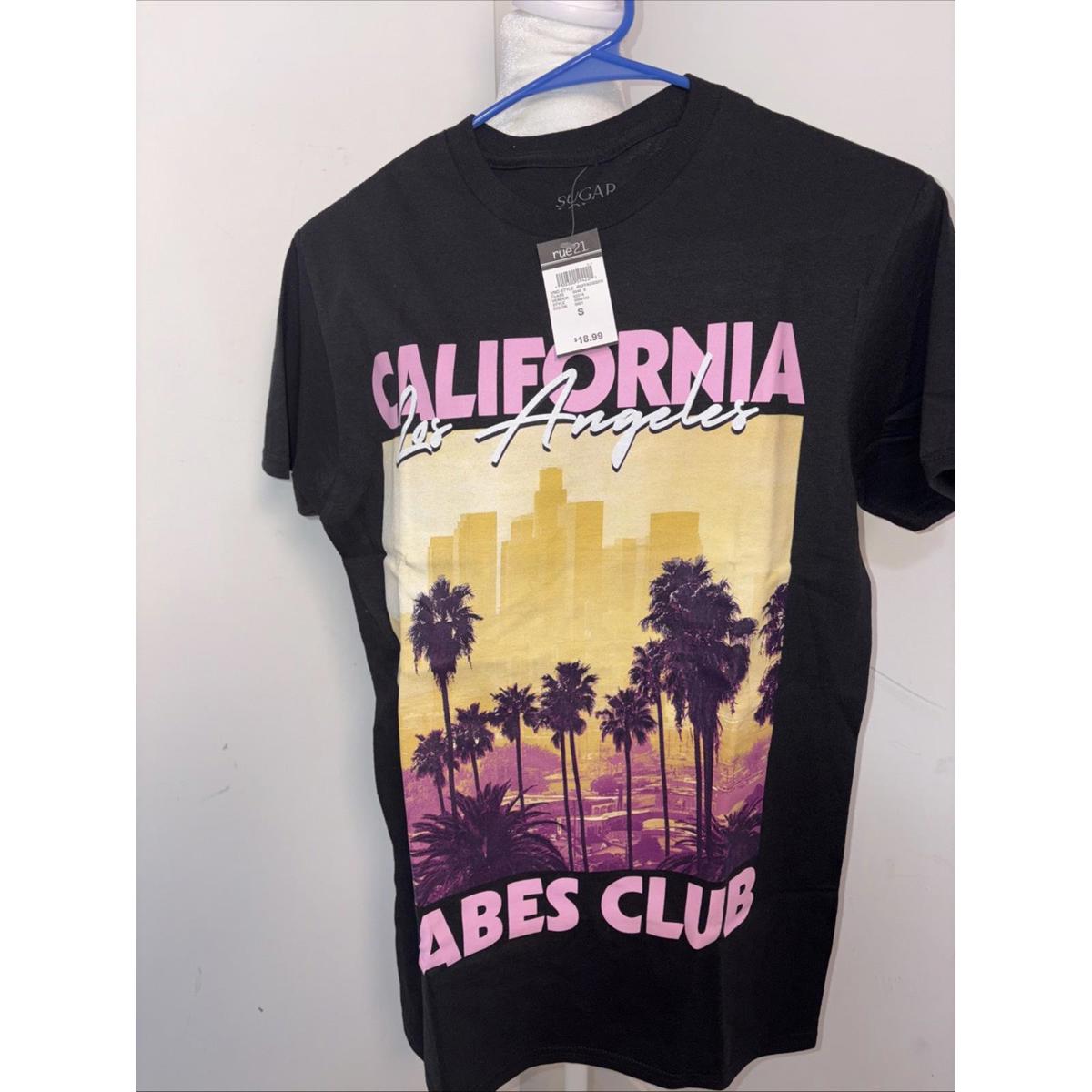 Sugar Flower Small Blk T-Shirt Ca La Babes Club Nwt Small